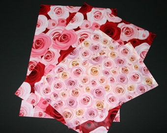 200 6x9 And 10x13 Designer Poly Mailers Roses Red Pink Peach Flowers Self Sealing Shipping Bags  100 Each