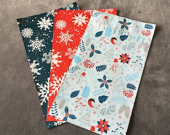 100 TIENDA EXCLUSIVA 6x9 Muñeco de nieve y copos de nieve Poly Mailer Surtido sobres de invierno Bolsas de envío