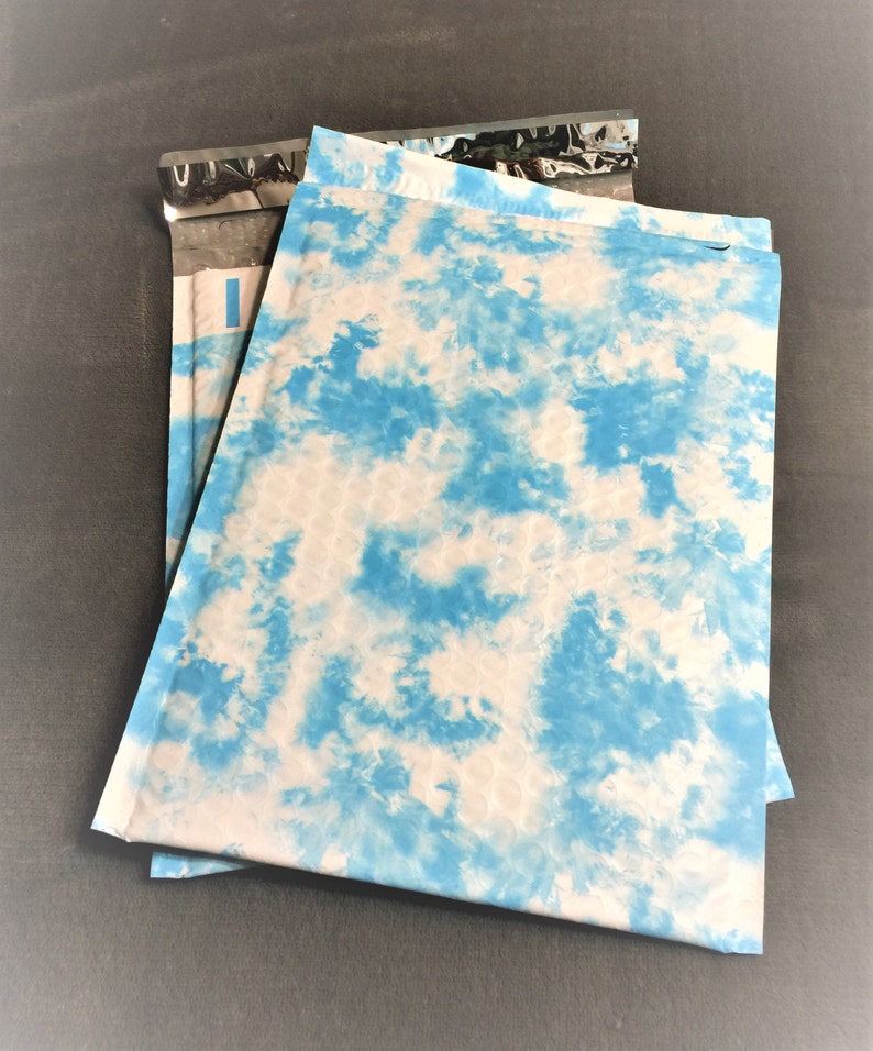 25 6x9 Blue Tie Dye CLOUDS Bubble Mailers Size 0 Self Sealing Etsy
