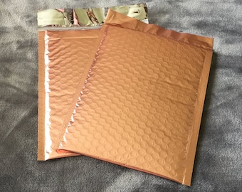 25 6x9 Deep ROSE GOLD Poly Bubble Mailers Size 0  Light Weight Padded Self Sealing Shipping Envelopes  Christmas