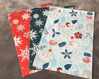 50 SHOP EXCLUSIVE 10x13 Snowman and Snowflakes Poly Mailer Assortment Winter Envelopes Shipping Bags