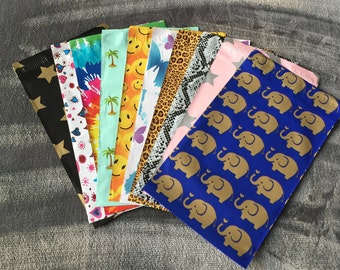 200 FUN ASSORTED 6x9 Poly Mailers Stars Hearts Tie Dye Butterflies Elefants Happy Face Snake Leopard Shipping Bags