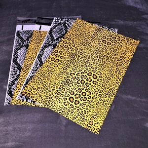 50 10x13 LEOPARD y SNAKE Poly Mailers Sobres de Envío