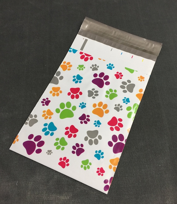 Gift for her Mailing Animal Packaging Dog Paw Print Cat Gift Wrap Poly Bags Supplies Teal 6x9 Poly Mailer 1020 FREE SHIPPING
