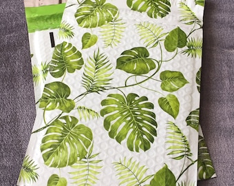 50 sobres acolchados de envío con autosellado, tamaño 0, hojas de plátano verde, 6x9