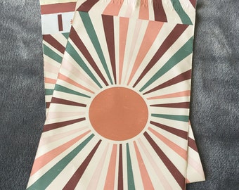 50 sobres de polietileno BOHO SUN pastel de 6 x 9, bolsas de envío vintage