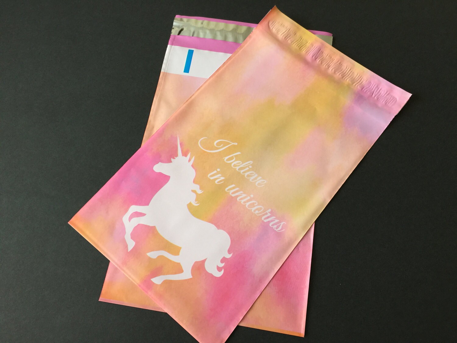 100 Designer 10x13 and 6x9 UNICORN Poly Mailers Blue and Green Etsy