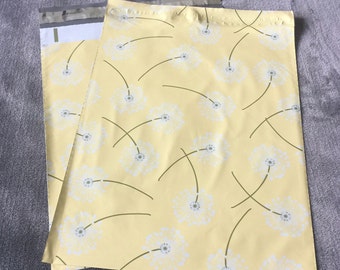 25 10x13 DANDELION on Light Yellow Background Spring Summer Envelopes Shipping Bags