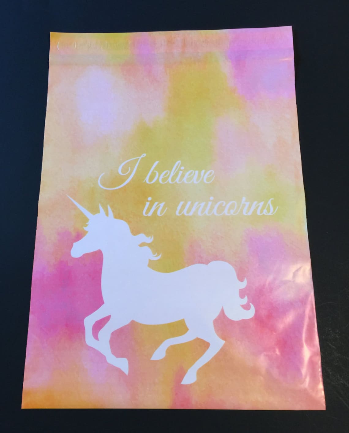 100 Designer UNICORN Poly Mailers 10x13 White and Pink Yellow Etsy