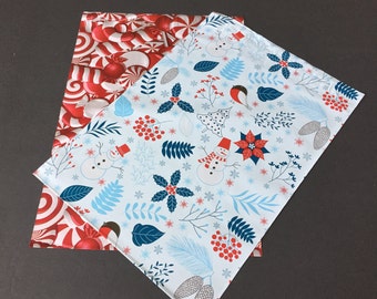 200 EDICION LIMITADA 10x13 Snowman and Candy Cane Poly Mailers Invierno Navidad Copos de nieve Pointsettia Sobres Bolsas de envío