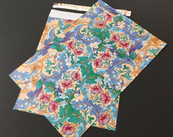 100 10x13 Designer Poly Mailers Flowers Paisley Blue Pink Envelopes Shipping Bags