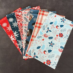50 Assorted 6x9 Christmas Poly Mailers Plaid Cups Candy Cane Snowman Envelopes
