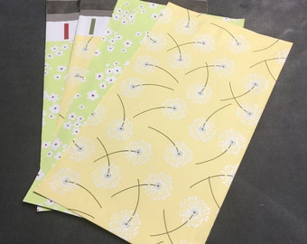 50 6x9 DANDELION and Wild Flowers Poly Mailers Shipping Bags Envelopes