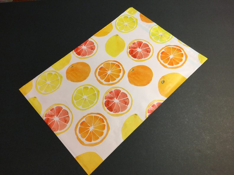 50 10x13 Fruit Combo CITRUS WATERMELON Pumpkin and PINEAPPLE Poly Mailers Self Sealing Envelopes image 4