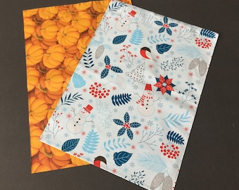 100 10x13 PUMPKIN y SNOWMAN Poly Mailer Surtido Invierno Navidad Snowflake Pointsettia Sobres Envío Bolsa Auto Sellado