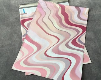 50 10x13 Abstract Pink Swirls Poly Mailers Envelopes