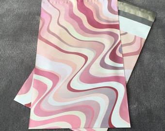 50 6x9 Abstract Pink Swirls Poly Mailers Envelopes