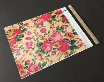 100 Designer VINTAGE ROSES Poly Mailers 10x13 Envelopes Shipping Bags