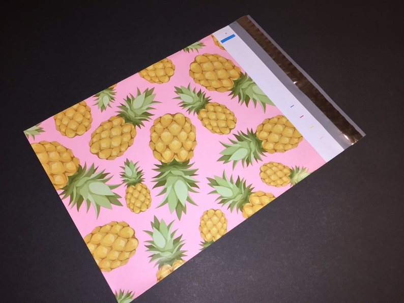 50 Designer PINEAPPLE Poly Mailers 10x13 Envelopes Shipping Bags image 2