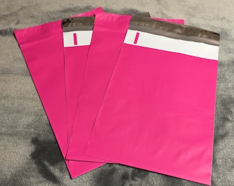 50 6x9 BRIGHT PINK Poly Mailers Self Sealing Colored Envelopes Shipping Bags Spring Easter