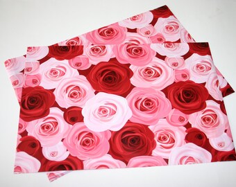 200 Poly Mailer Bags 10x13 Inches - 100 Rose & 100 Pink Flower Design, Self-Sealing