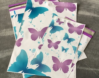 50 Designer BUTTERFLIES 6x9 and 10x13 Poly Mailers Envelopes 25 each Size Shipping Bags