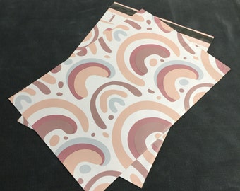 25 10x13 BOHO RAINBOW Pastel Poly Mailers Sobres de envío