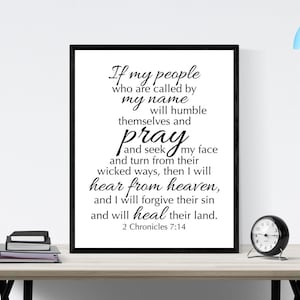 2 Chronicles 7:14 | If my people pray | called by my name | Humble Pray | Christian Decor | Christian Wall Art | Scripture Artwork