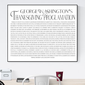 George Washingtons Thanksgiving Proklamation | Typografie Kunstwerk | Gründervater Zitat | Präsidial rede Poster | Erster Präsident
