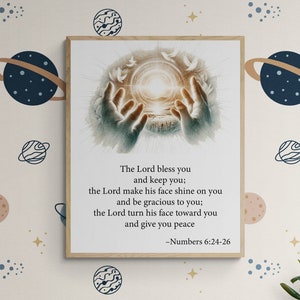 May The Lord Bless You and Keep You from Numbers 6:24-26 the Aaronic Blessing Christian Wall Art Print