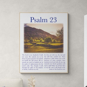 Psalm 23 | The Lord Is My Shepherd | Pastoral | Christian Decor | Christian Wall Art | Housewarming Gift | Scripture Artwork