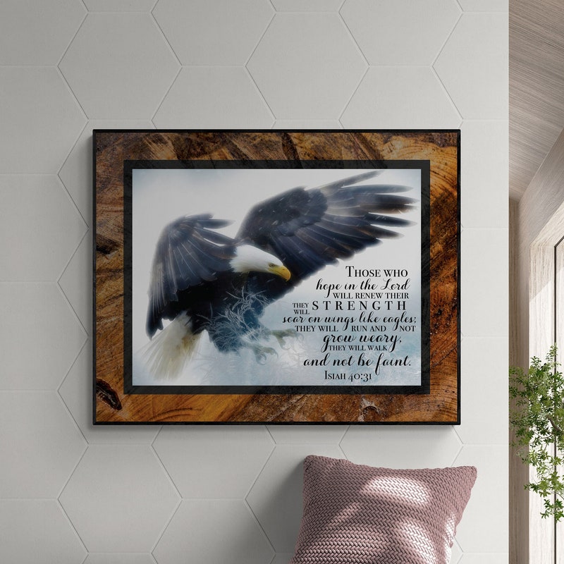 Eagle Scripture Art Print - Etsy
