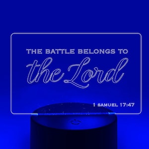 The Battle Belongs To The Lord | 1 Samuel 17:47 | Bible Verse LED Light | Custom LED Night Light | Home Decor | Christmas Gift