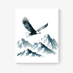 Alas como águilas / Isaías 40:31 / Versículo bíblico / Decoración de la pared cristiana / Cartel de las Escrituras / Regalo para niños / Impresión de arte en acuarela