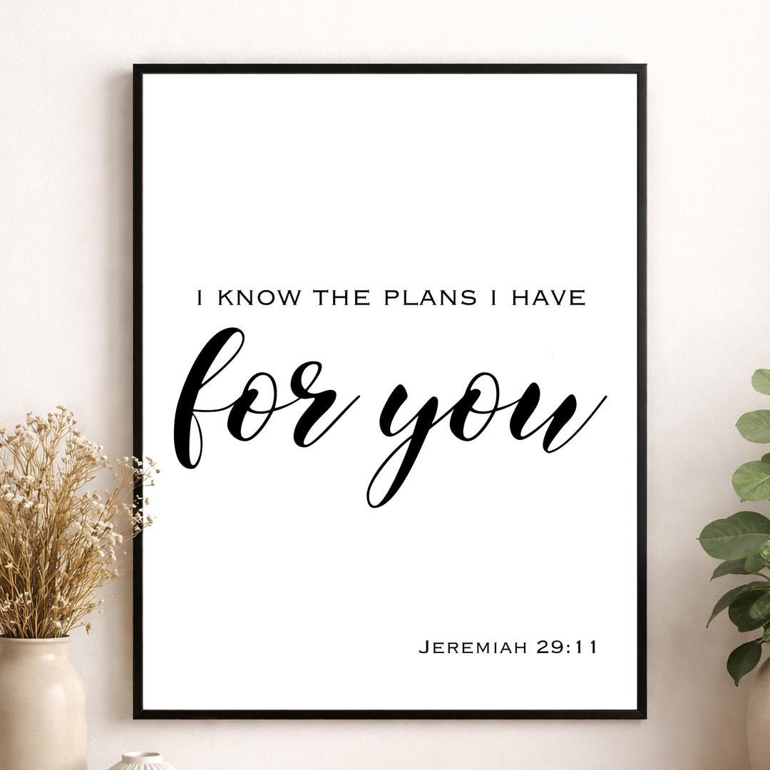 Jeremiah 29:11 Wall Art Print | I Know the Plans | Christian Home Decor ...