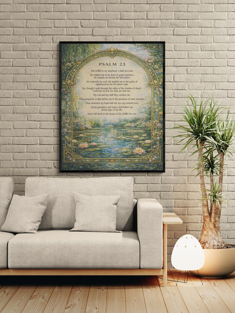 Psalm 23 Art Print | Lord is My Shepherd | Christian Home Decor ...