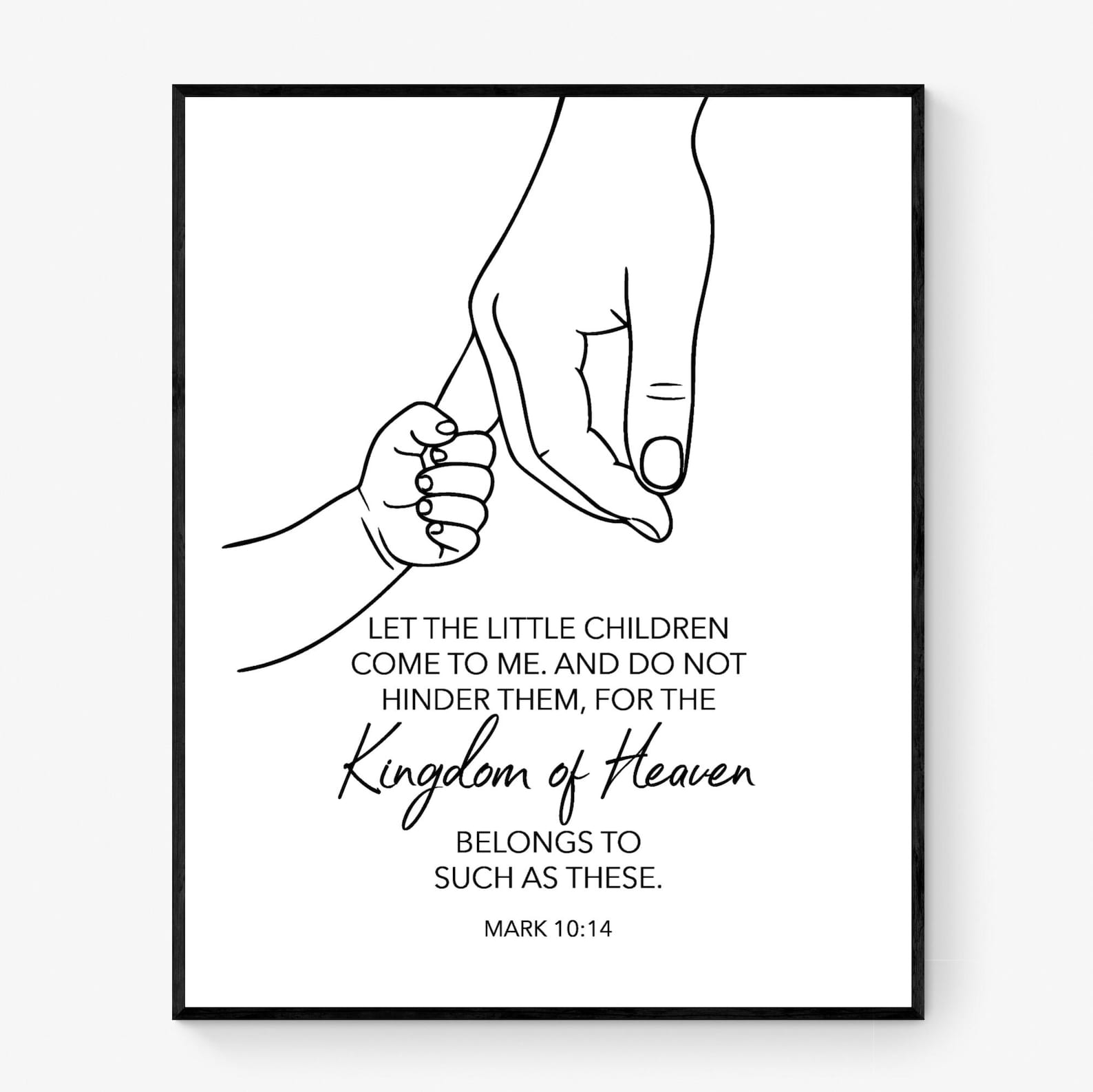 Bible Verse Art Print | Mark 10:14 | Let the Little Children Come ...