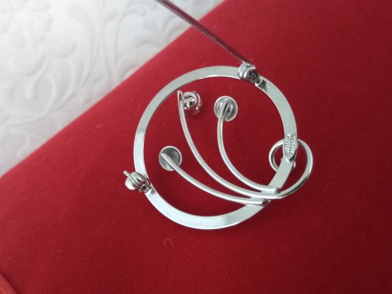 Vintage DIXELLE Sterling Silver Pearl Brooch Pin