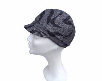 Cap grey-black, with wool, size XS