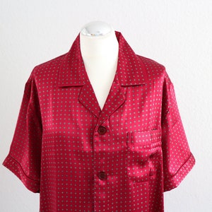 Men's silk pajamas, bordeaux, short sleeves, size. M image 5