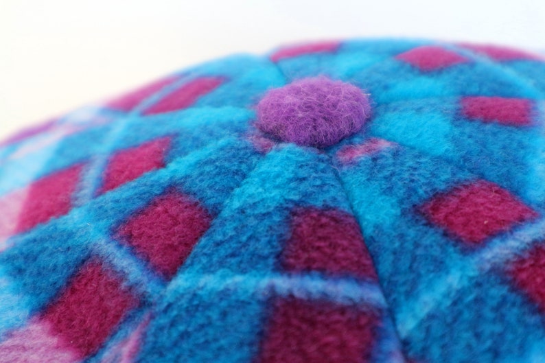 balloon hat Patchwork hat one size purple turquoise