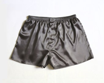 Silk shorts, nightwear, anthracite, size. S