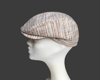 Cap/ Schiebermütze, natur-braun, Newsboy, Gr. 58