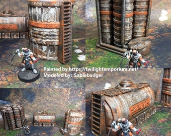 Chemical Tanks 28mm 32mm - Great for Star Wars Legion / Infinity / Warhammer 40k - Line of Sight Blocking Terrain