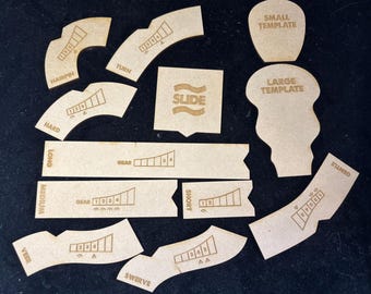 Gaslands Lasercut Movement Template Set - Engraved with the Gaslands Movement Values - Great Car Combat Game - Basic