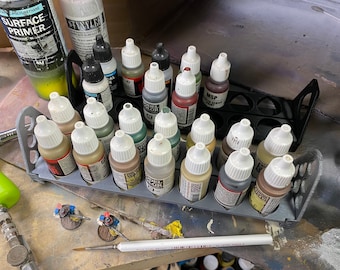 Miniature Painting Paint Storage and Display Bleachers- 3D Printed Designed by sablebadger - Geeky Gift