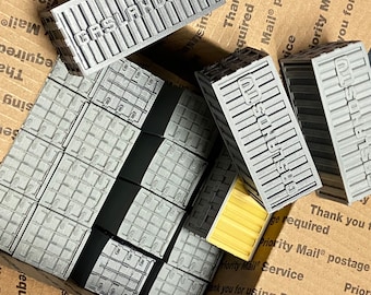 FACTORY SECONDS Set of 10 or 20 Shipping Containers for miniatures wargaming - HO 20mm - Great for  Gaslands / Car Wars