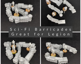 Wargaming Barricades 28mm - Great for Star Wars Legion / Infinity / Warhammer 40k - 4 Barricades per Order