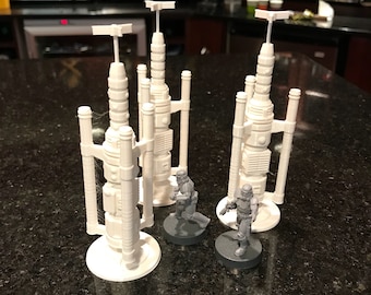 Sci Fi Moisture Vaporators - 3 Per Order- 28mm 32mm - Great for Star Wars Legion / Infinity / Warhammer 40k - Wargame Terrain / Wargaming