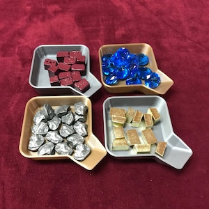 Stackable Board Game Token Trays with Bagging Funnel - Set of Eight (8) Trays per Order - Great organizer for your Board Game Bits